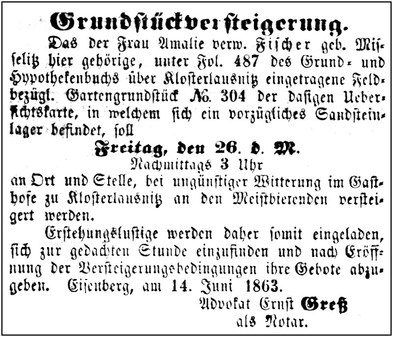 1863-06-26 Kl Versteigerung Miselitz